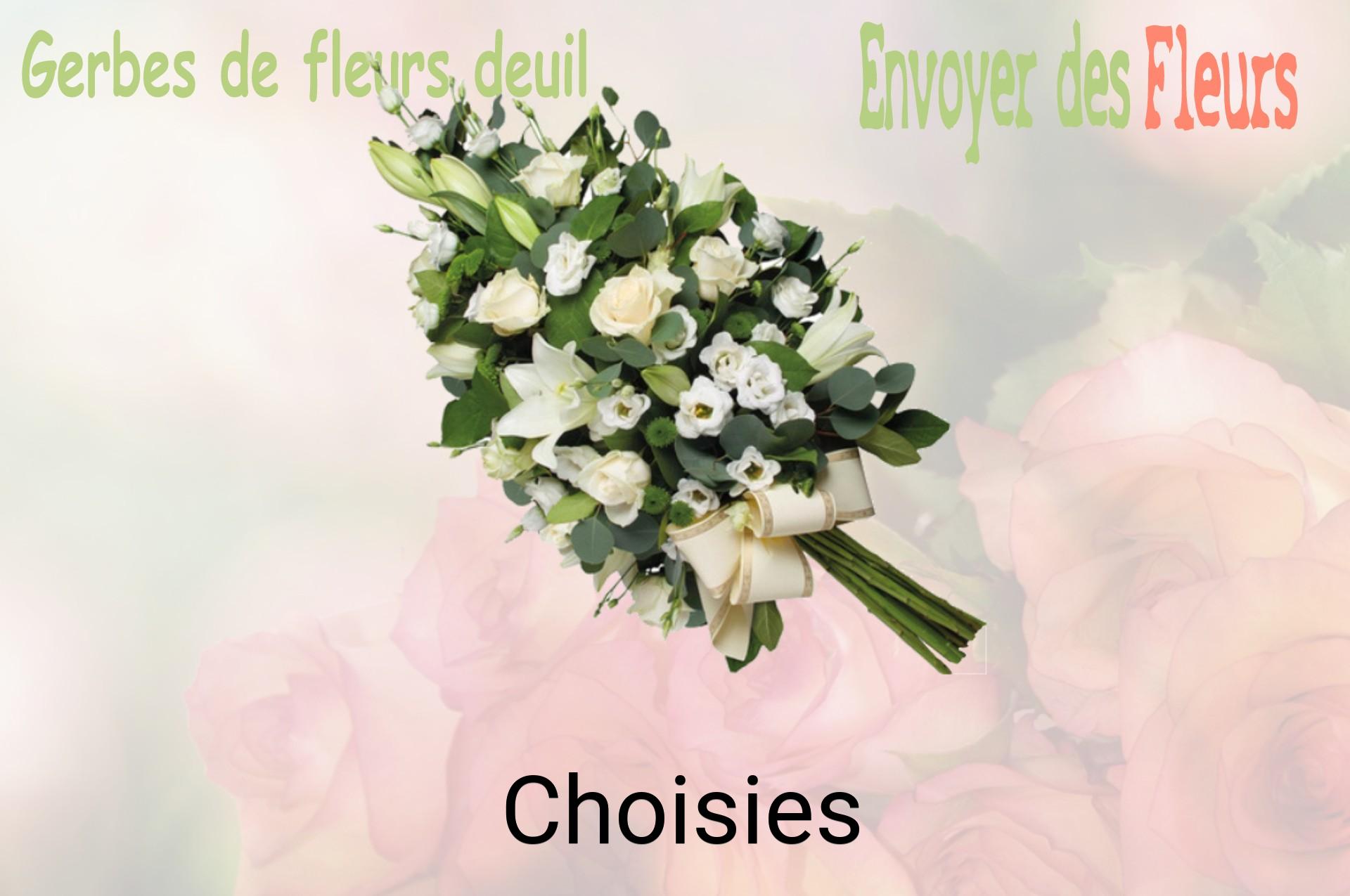 Gerbe de fleurs de deuil livrée à Choisies